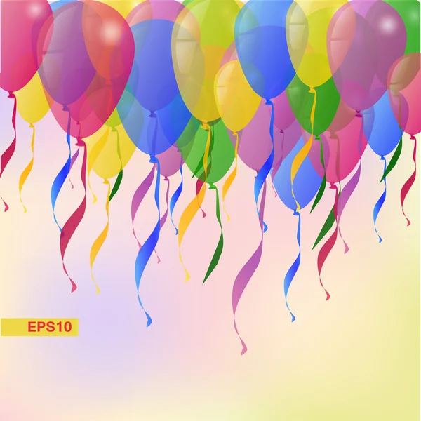 Vektor bakgrund med ballonger holiday gratulationskort — Stock vektor