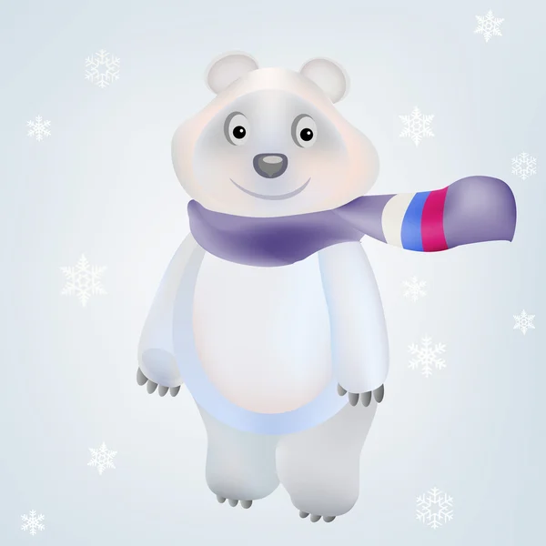 Glimlachend ijsbeer teken in vector Olympische spelen van sochi 2014 — Stockvector