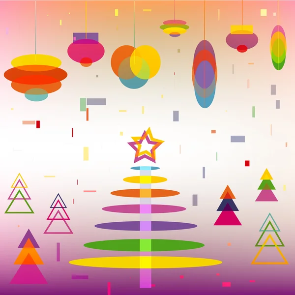Árbol de Navidad abstracto con bolas de decoración Año Nuevo — Archivo Imágenes Vectoriales