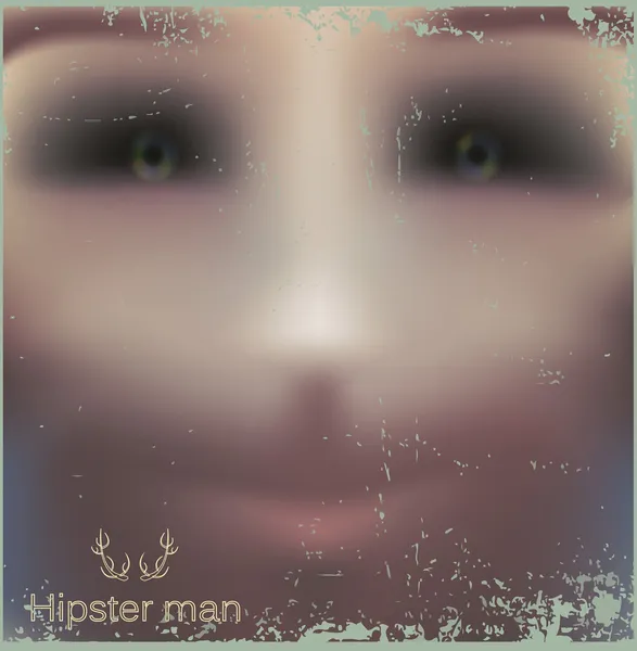 Manusia Abstrak Wajah Mystical Portrait grunge gaya trendi kabur warna Desain seni di vektor - Stok Vektor