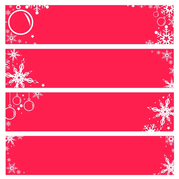 Vector Set Banner Backgrounds with Snowflakes Christmas and New Year Holidays — Stock Vector