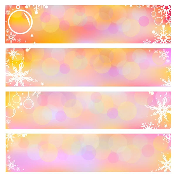 Vector Set Banner Backgrounds with Snowflakes Christmas and New Year Holidays — Stock Vector