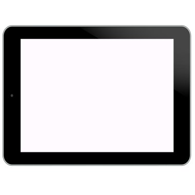 tablet pc yeni dijital bilgisayar teknoloji tasarım vektör beyaz zemin üzerine