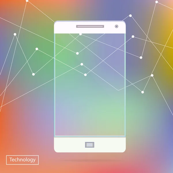 Transparante mobiele slimme telefoon nieuwe digitale technologie futuristische concept creatieve ontwerp in vector — Stockvector