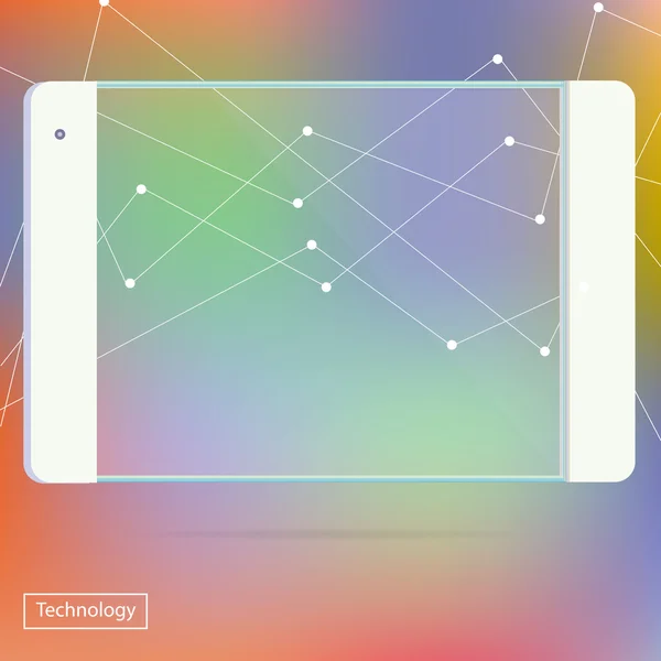 Tablet PC trasparente nuova tecnologia informatica digitale concetto futuristico design creativo orizzontale nel vettore — Vettoriale Stock