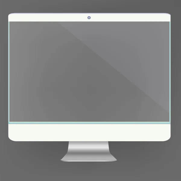 Şeffaf bilgisayar ekranı yeni dijital teknoloji pc fütüristik konsept yaratıcı tasarım vektör içinde yatay — Stok Vektör