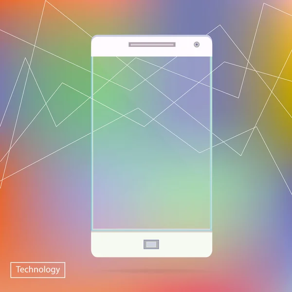 Teléfono inteligente móvil transparente nueva tecnología digital Concepto futurista diseño creativo en vector — Vector de stock