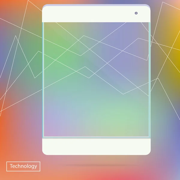 Transparenter Tablet PC neue digitale Computertechnologie futuristisches Konzept kreatives Design vertikal im Vektor — Stockvektor