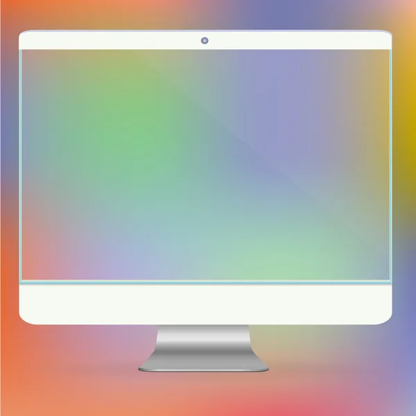 Pantalla de ordenador transparente nueva tecnología digital PC Concepto futurista diseño creativo horizontal en vector — Vector de stock