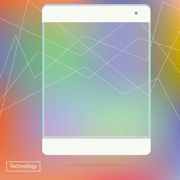 Transparante tablet pc nieuwe digitale computer technologie futuristische creatieve conceptontwerp verticale in vector — Stockvector