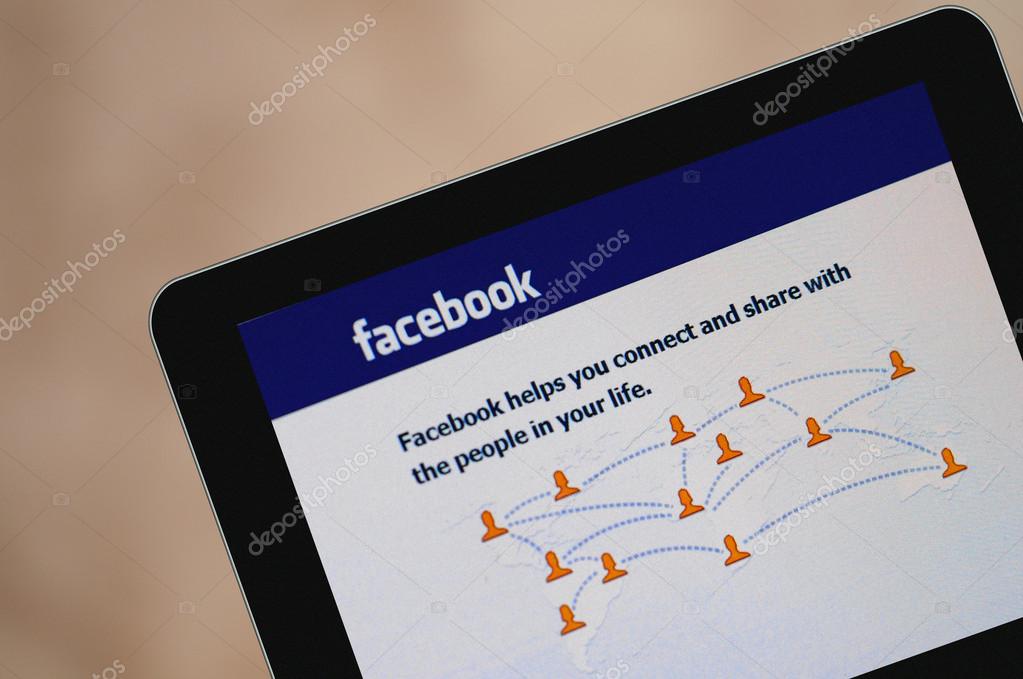 Facebook Login Home Page Screen Editorial Stock Photo