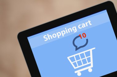 teknoloji e-ticaret konsept illüstrasyon kavramı ve bilgisayar alışveriş online