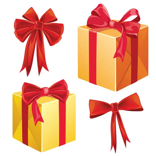Gift boxes with bows — Stock Vector