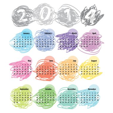 Calendar 2014 clipart