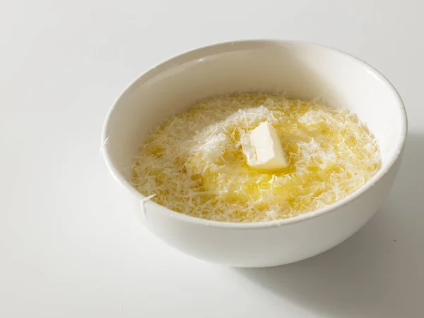 Traditional food item in white plate on the table — Stock Photo, Image