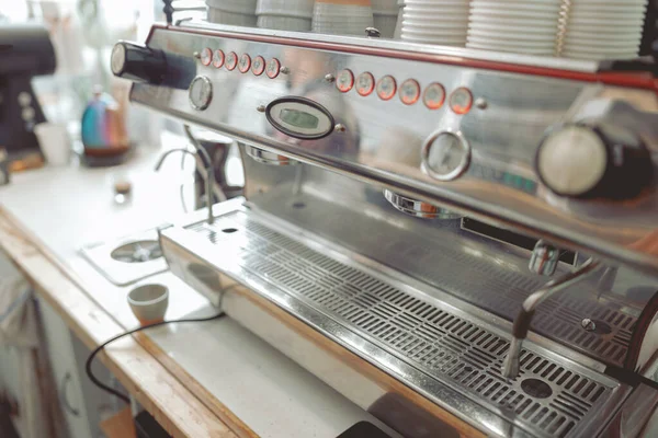 커피 기계 제어 패널 클로즈업 — 스톡 사진