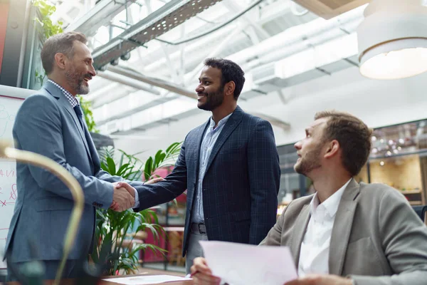 Business Male Partnership Handshake Successful Deal Meeting —  Fotos de Stock