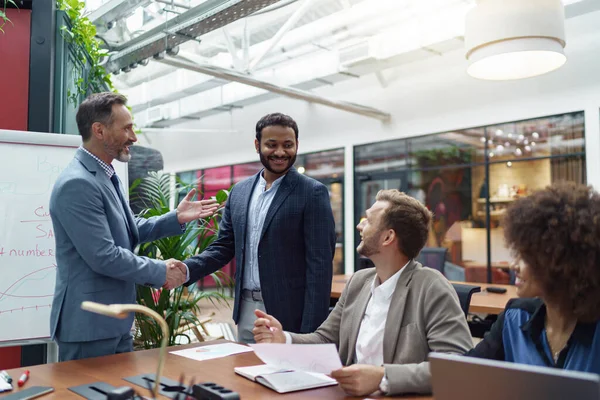 Business Male Partnership Handshake Successful Deal Meeting — Stockfoto