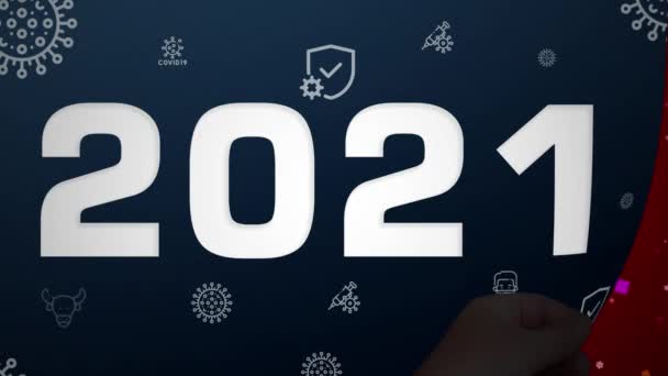 2022 Jahr Zeiger Seite Gedreht — Stockvideo