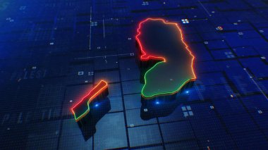 Filistin haritası dijital 4k 