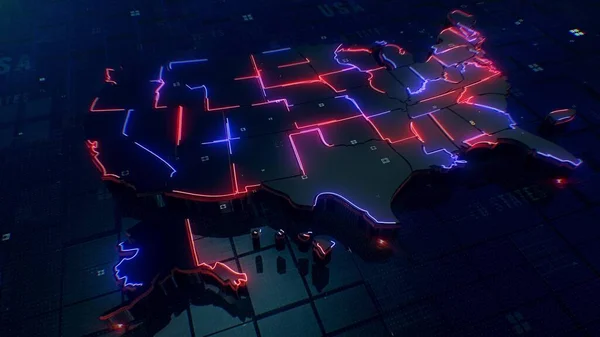 United States Map Digital — Stock Photo, Image