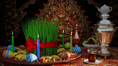 SEMENI3D Novruz tatili Azerbaycan 'da bir bahar bayramı, yeni yıl başlangıcı. Novruz 3D Hazırlama - Görüntü