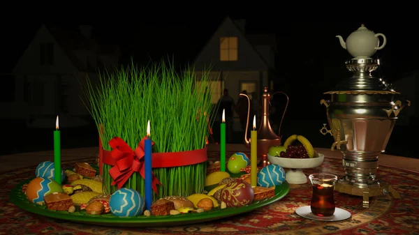 SEMENI3D Novruz tatili Azerbaycan 'da bir bahar bayramı, yeni yıl başlangıcı. Novruz 3D Hazırlama - Görüntü
