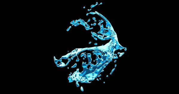 Water Splash Isolated White Blak Background — Stock Photo, Image