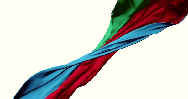Azeribaidschanisches Fahnenband Isoliert Über Weißem Hintergrund — Stockfoto