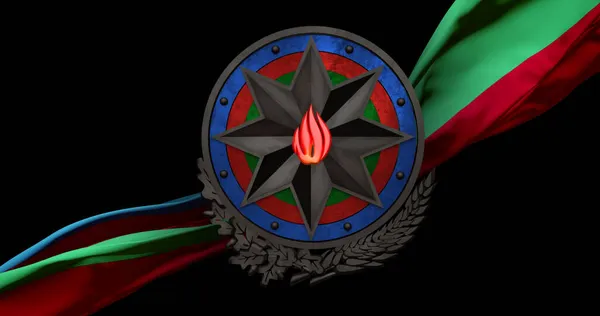 Azerbejdżan Godło Gerb — Zdjęcie stockowe