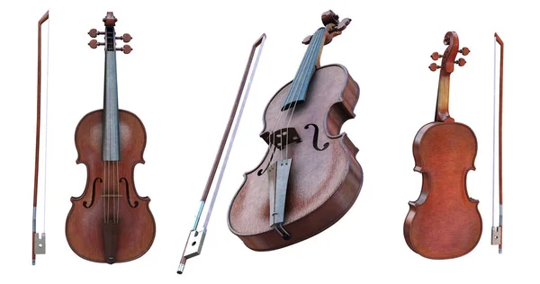 Violino Isolato Sfondo Bianco Corpo Violino Immagine Hanno Spazio Bianco — Foto Stock