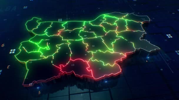 Bulgaria Mappa Digitale Sfondo — Video Stock