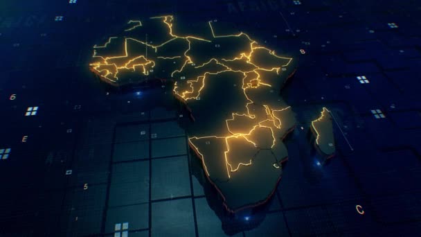 África Mapa Digital Fundo — Vídeo de Stock