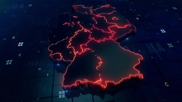 Almanya Haritası Dijital Arkaplan Döngüsü — Stok video