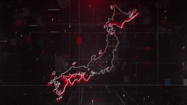 Japan Map Digital Background — Stock Video