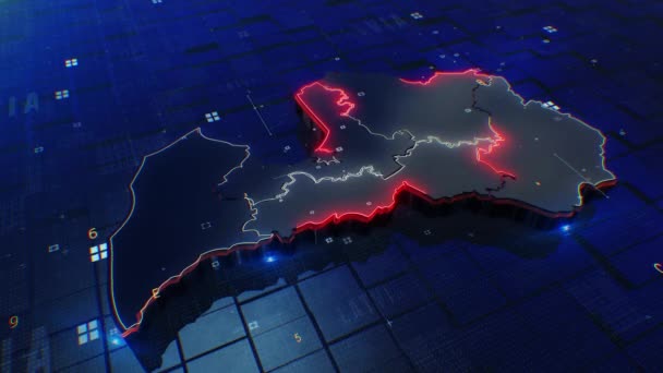 Латвия Карта Цифровая Фон — стоковое видео