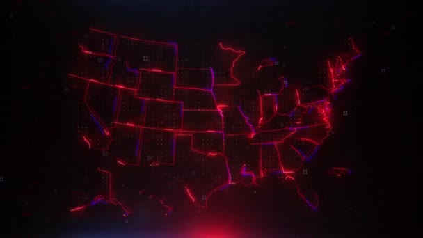 アメリカ合衆国地図デジタル4K背景 — ストック動画