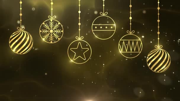 Fondo Oro Navidad Loop — Vídeo de stock