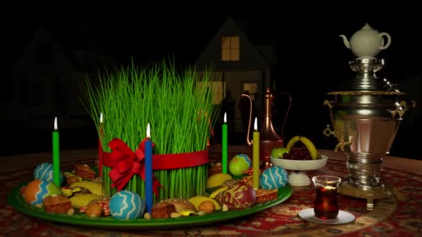 Novruz Samani Semestervår Välkomnande — Stockvideo