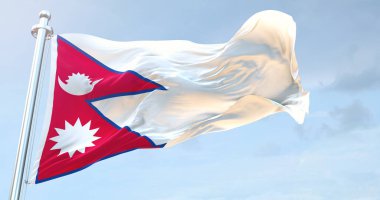 Nepal Bayrağı 4K sallıyor 