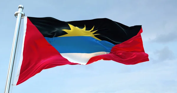 Antigua Und Barbuda Flagge Wehen — Stockfoto