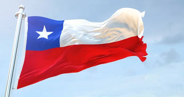Чилійський Прапор Розмахує — стокове фото