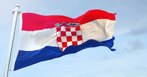 Croacia Bandera Ondeando —  Fotos de Stock