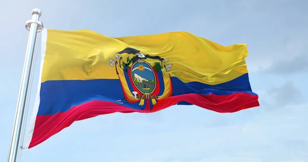 에콰도르 깃발흔들기 — 스톡 사진