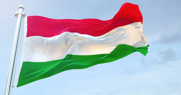 Magyarország Zászló Integetés — Stock Fotó