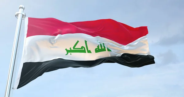 Флаг Ирака Размахивает — стоковое фото