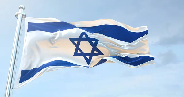 Флаг Израиля Размахивающий — стоковое фото