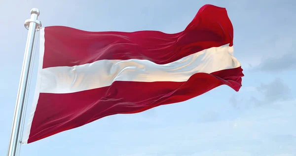 Letland Vlag Zwaaien — Stockfoto