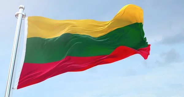 Litauen Flagga Viftar Med — Stockfoto