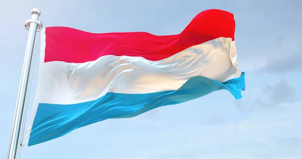 Luxemburger Flagge Weht — Stockfoto